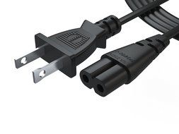 [UL Listed] Pwr+ AC Cable Replacement Power Cord 2 Prong 6 Feet (Black)