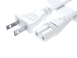[UL Listed] Pwr+ AC Cable Replacement Power Cord 2 Prong 6 Feet (Black) N3