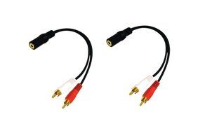 C&amp;E CNE63417 2 x RCA Male, 1 x 3.5mm Stereo Female, Y-Cable 6-Inch Gold Plated Connector, 2-Pack