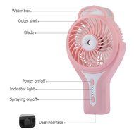 D-FantiX Portable Handheld Misting Fan Personal Cool Mist Humidifier Rechargeable Mini Fan Battery Operated/USB... N15