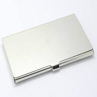 SymWell(TM) Business Name Credit ID Card Holder Box Stainless Steel Metal Pocket Box