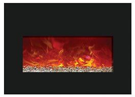Amantii Large Electric Fireplace Insert with Black Glass Surround - INSERT-33-4230 N3