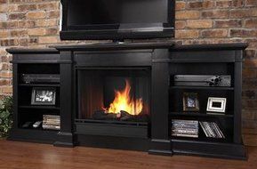 Real Flame - Fresno 72 inch Entertainment Console with Gel Fuel Fireplace - G1200 - B