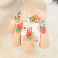 EVTECH(TM) 4 Pcs Rose Peony Carnation Flower Patterns Nail Polish Strips 12 double-ended Nail Decals Strips Nail... N13
