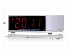 ZHPUAT Portable Bluetooth Alarm Clock Radio with FM Radio, Wireless Speaker, Aux-In and TF Card Music, USB Charging...