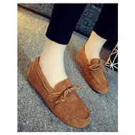 KAKA(TM) Girl Women Spring Autumn Causal Round Toe Shoes Slip-On Flat Black 37 N19