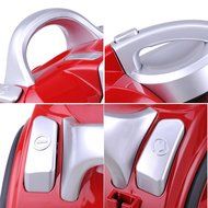 AMPERSAND Bagless Canister Vacuum Cleaner HEPA Filter Floor Dust (Red)