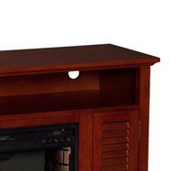 Leven 48 in. Portable Free Standing Traditional Electric Indoor Wood Burning Fireplace in Classic Mahogany, with... N7