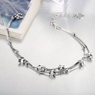 New Women's 925 Sterling Silver Chain Jewelry White Gold Plated Star Bracelets N3