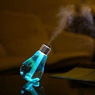 Bulb Humidifier, Gefee Unique Creative Bulb Shape 7 Colour Lighted Humidifier Small Cute Humidifier for Home Office N2