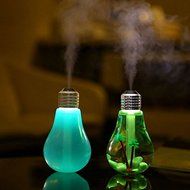 Bulb Humidifier, Gefee Unique Creative Bulb Shape 7 Colour Lighted Humidifier Small Cute Humidifier for Home Office N3