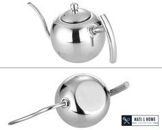 Nati &amp; Home Stainless Steel Drip Coffee Kettle with Built-In Removable Tea Infusion - 1.1 L N5