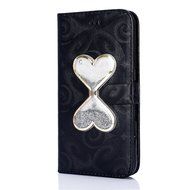 Galaxy S6 Case,Galaxy S6 Wallet Case, PHEZEN Bling Liquid Glitter Love Heart Floating 3D Hourglasses Luxury Pu... N45