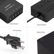 ORICO Home/office 6-Outlet Surge Protector Power Strip 5ft Power Cord with 5 Port 40W USB Charger,1700 Joule -...