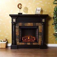 Pemberly Row Weatherford Convertible Electric Fireplace in Black