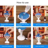 LingsFire Portable USB Aroma Mini Diffuser Diamond-shaped Air Humidifier Mist Maker for Home Office Car N4