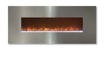 Modern Flames CLX-2 Series Electric Fireplace with Black Stainless Steel Front, 144-Inch N25