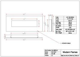 Modern Flames CLX-2 Series Electric Fireplace with Black Stainless Steel Front, 144-Inch N26