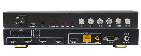 A-NeuVideo ANI-QUAD-MINI HDMI 4x1 Quad Multi-Viewer with Seamless Switcher and Cat6 Extender