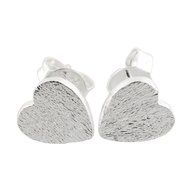 Fashion Women Frosted Heart 925 Sterling Silver Ear Stud Earrings Jewelry