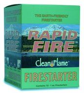 Earth-Friendly Rapid Fire Firestarter (10-Pack). Non-Toxic, Lights When Wet-for Fireplaces, Camping, and More N2