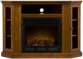 Preston Media Electric Fireplace, ELECTRIC, MAHOGANY