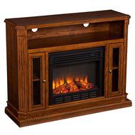 Brown Oak Finish Wildon Home Remote Control Delaney Infrared Electric Fireplace Media Console For TV's Up To 45" N5