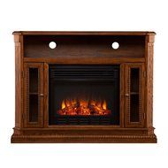 Brown Oak Finish Wildon Home Remote Control Delaney Infrared Electric Fireplace Media Console For TV's Up To 45" N6