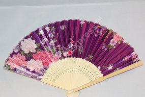 Oriental Lady White Bamboo &amp; Silk Hand Folding Fan, Wall Art, Decoration (hot pink) N7