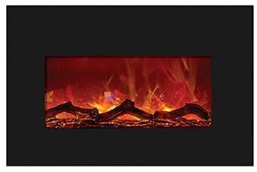 Amantii Medium Electric Fireplace Insert with Black Glass Surround - INSERT-30-4026 N2
