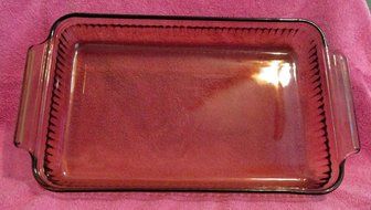 VINTAGE ANCHOR HOCKING AMBER GLASS CASSEROLE DISH NO. 1431 2-QT N2