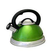 Whistling Tea Kettle in Shiny Metallic GREEN- 2.5qt.