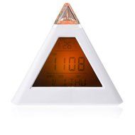 Single 7 LED Color Changing Pyramid Digital LCD Alarm Clock Thermometer C/f Desktop Table Clocks Despertador Weather... N2