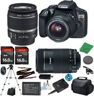 Canon EOS Rebel T6 Camera with 18-55mm IS Lens + 55-250mm STM + 2pcs 16GB Memory Card + Camera Case + Memory Reader...