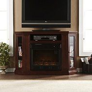 Belvedere Cherry Modern Media Console Fireplace N4