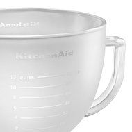 KitchenAid K5GBF Tilt-Head Frosted Glass Bowl with Measurement Markings and Lid, 5-Quart N5