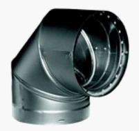 Chimney Plus 299006 Duravent 6 Inch x 90 Degree Elbow Double Wall Black Stovepipe
