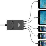 Zettaguard Mini 2-Outlet Travel Power Strip / Surge Protector with USB Charger / USB Charging Station (5-Port... N2