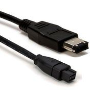 Black IEEE 1394 Firewire 800 to Firewire 400 Cable, 9 Pin/6 Pin Male / Male &ndash; 3 FT