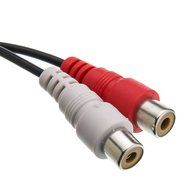 C&amp;E CNE63417 2 x RCA Male, 1 x 3.5mm Stereo Female, Y-Cable 6-Inch Gold Plated Connector, 2-Pack N3