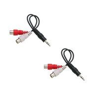 C&amp;E CNE63417 2 x RCA Male, 1 x 3.5mm Stereo Female, Y-Cable 6-Inch Gold Plated Connector, 2-Pack N4