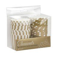Hanna K. Signature 20 Count Elements Round Baking Cups, 2.25&quot;, Gold