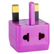 Yubi Power 2 in 1 Universal Travel Adapter with 2 Universal Outlets - Built in Surge Protector - Purple 2 Pack... N2