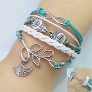 Fashion Leather Jewelry Infinity Charm Cuff Bangle Wrap Bracelet U Pick Gift New