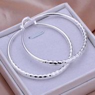 beautiful Fashion Silver Cute women 5cm Circle Earring nice round lady gift hot