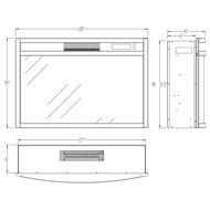 Gibson Living Room Decor 28" Curved Ventless Electric Space Heater Built-in Recessed Firebox Fireplace Insert N2