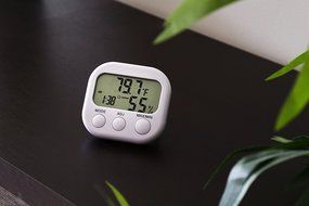 Indoor Thermometer &mdash; Hygrometer &amp; Desktop Clock &mdash; Easy To Read &amp; Accurate &ndash; Displays Temperature, Humidity and... N3