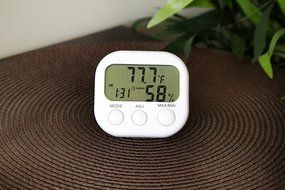Indoor Thermometer &mdash; Hygrometer &amp; Desktop Clock &mdash; Easy To Read &amp; Accurate &ndash; Displays Temperature, Humidity and... N5