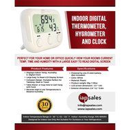 Indoor Thermometer &mdash; Hygrometer &amp; Desktop Clock &mdash; Easy To Read &amp; Accurate &ndash; Displays Temperature, Humidity and... N6