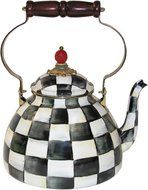 MacKenzie-Childs Courtly Check Enamel Tea Kettle 3 Quart
